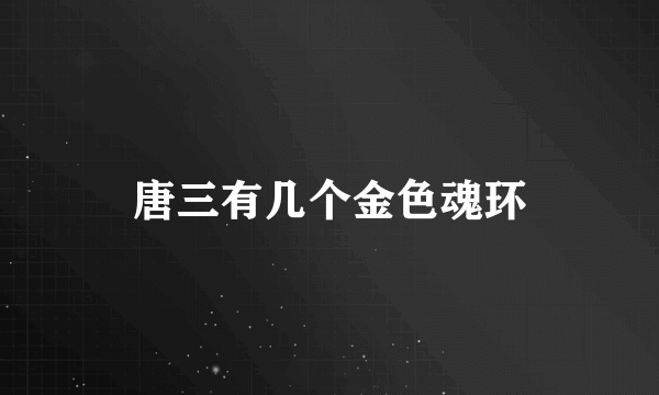 唐三有几个金色魂环