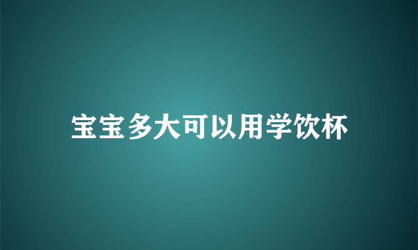 宝宝多大可以用学饮杯