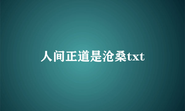 人间正道是沧桑txt