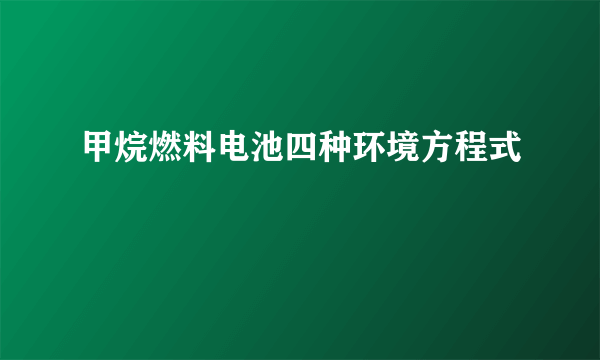 甲烷燃料电池四种环境方程式