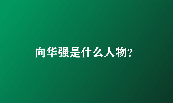 向华强是什么人物？
