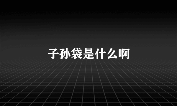 子孙袋是什么啊