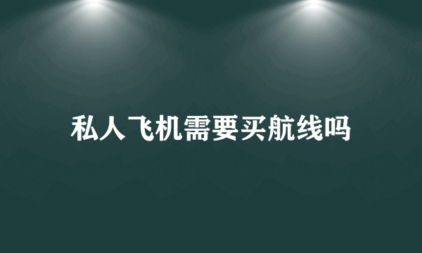 私人飞机需要买航线吗