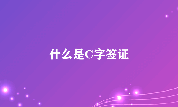 什么是C字签证