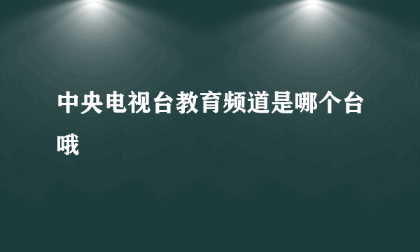 中央电视台教育频道是哪个台哦