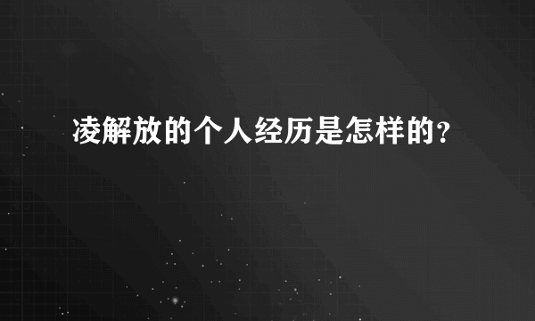 凌解放的个人经历是怎样的？