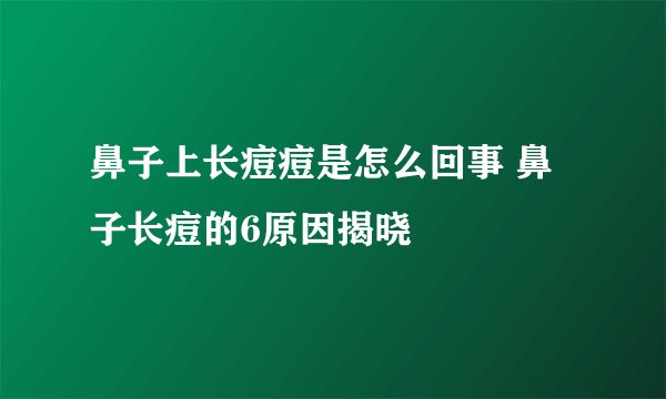鼻子上长痘痘是怎么回事 鼻子长痘的6原因揭晓