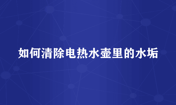 如何清除电热水壶里的水垢