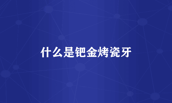 什么是钯金烤瓷牙