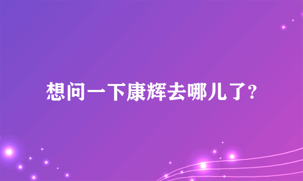 想问一下康辉去哪儿了?
