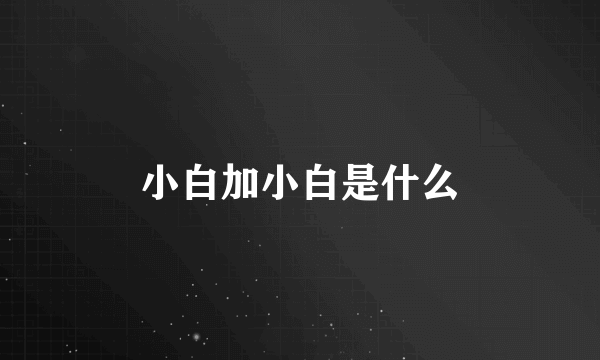 小白加小白是什么