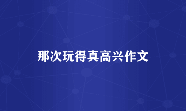 那次玩得真高兴作文