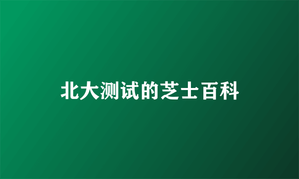 北大测试的芝士百科