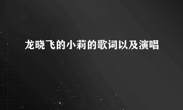 龙晓飞的小莉的歌词以及演唱