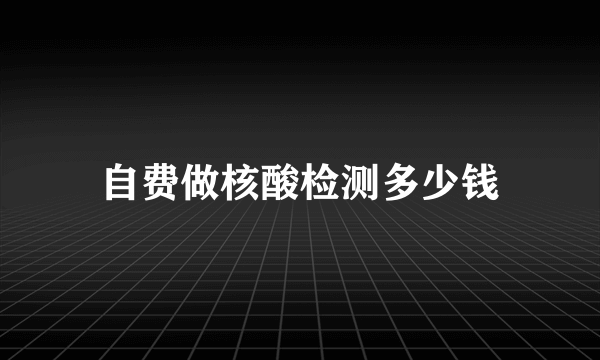 自费做核酸检测多少钱