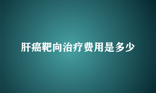 肝癌靶向治疗费用是多少