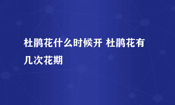 杜鹃花什么时候开 杜鹃花有几次花期