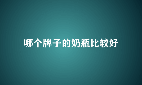 哪个牌子的奶瓶比较好