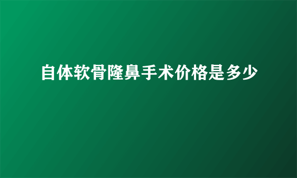 自体软骨隆鼻手术价格是多少
