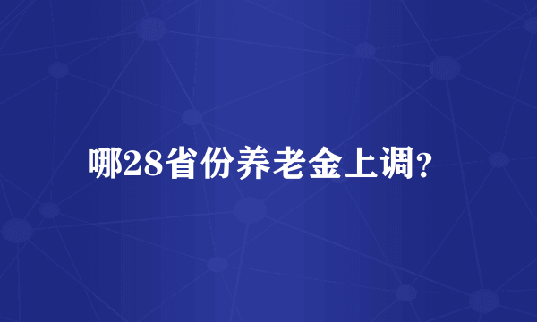 哪28省份养老金上调？