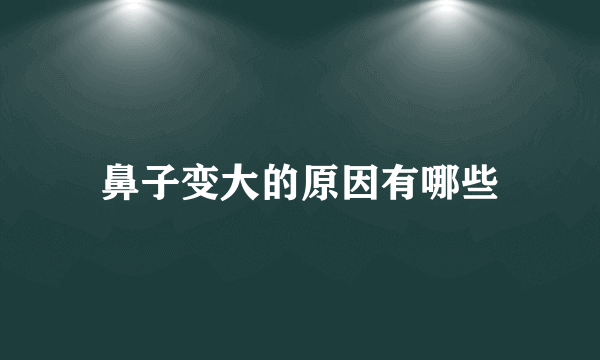 鼻子变大的原因有哪些
