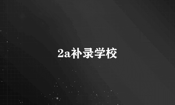2a补录学校