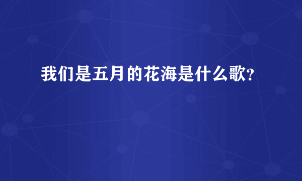 我们是五月的花海是什么歌？