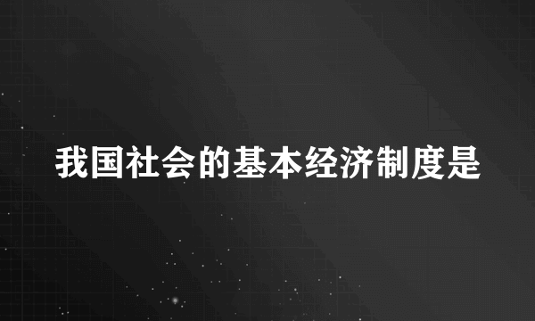 我国社会的基本经济制度是