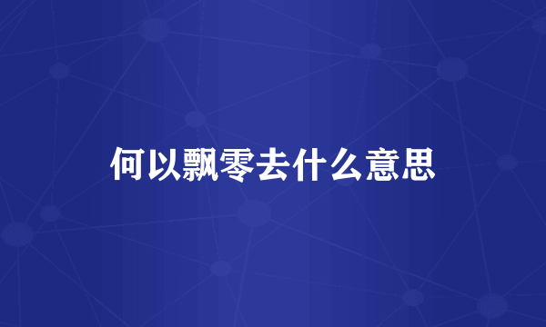 何以飘零去什么意思