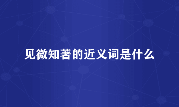 见微知著的近义词是什么