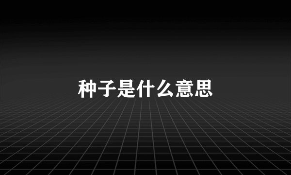 种子是什么意思