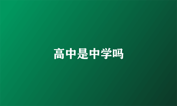 高中是中学吗