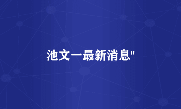 池文一最新消息