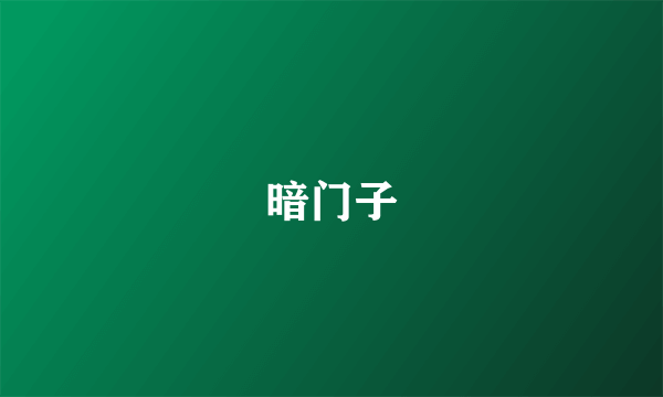 暗门子