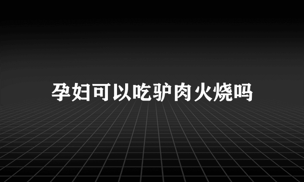 孕妇可以吃驴肉火烧吗