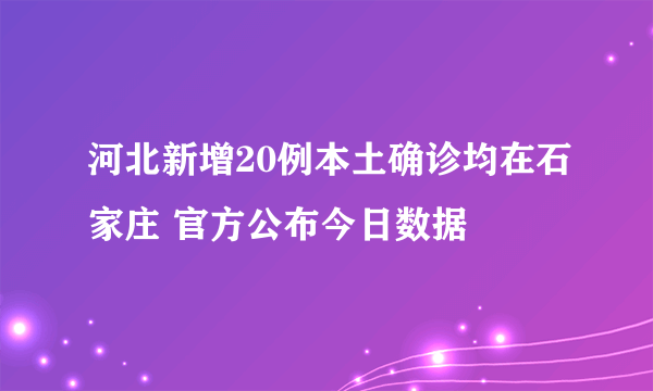 河北新增20例本土确诊均在石家庄 官方公布今日数据