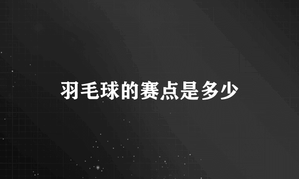 羽毛球的赛点是多少