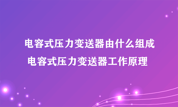 电容式压力变送器由什么组成 电容式压力变送器工作原理