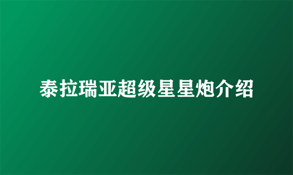 泰拉瑞亚超级星星炮介绍