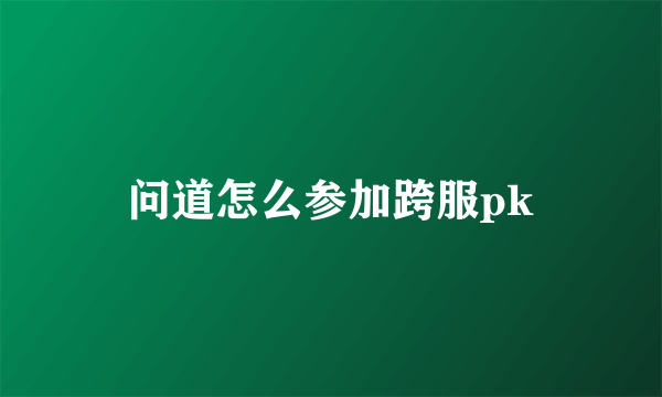 问道怎么参加跨服pk