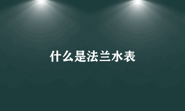什么是法兰水表