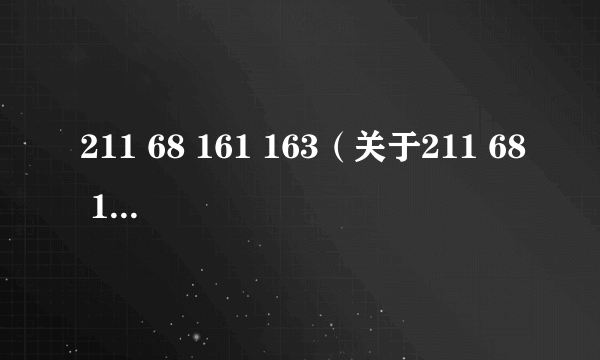 211 68 161 163（关于211 68 161 163的介绍）