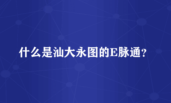 什么是汕大永图的E脉通？
