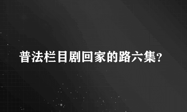 普法栏目剧回家的路六集？