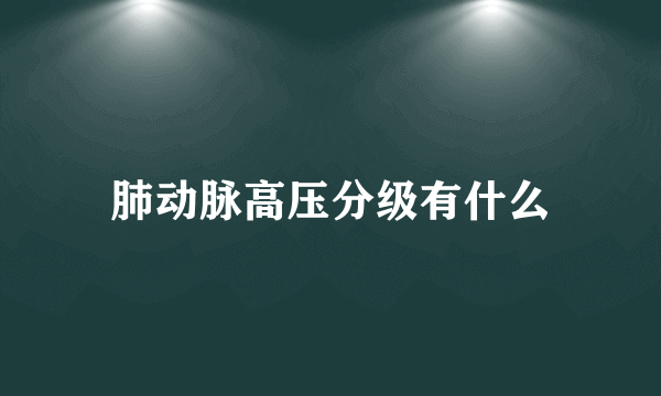 肺动脉高压分级有什么