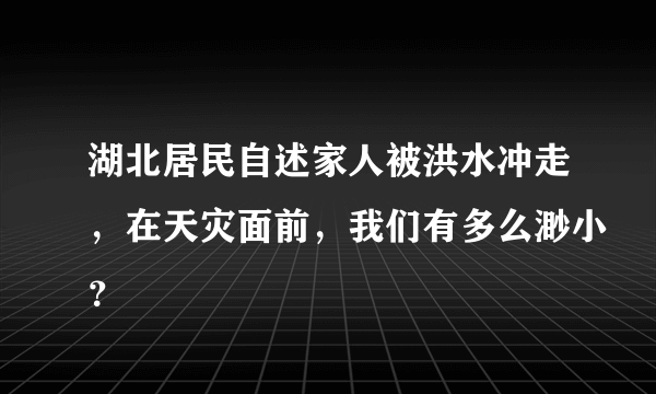湖北居民自述家人被洪水冲走，在天灾面前，我们有多么渺小？