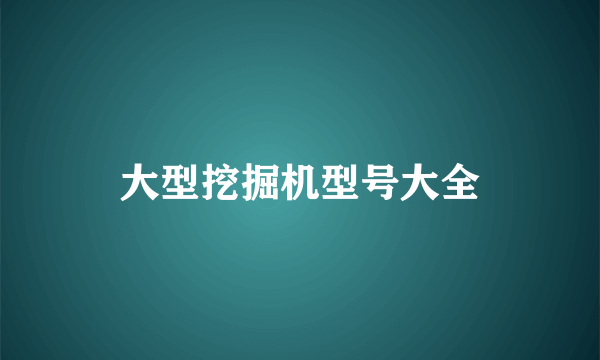 大型挖掘机型号大全