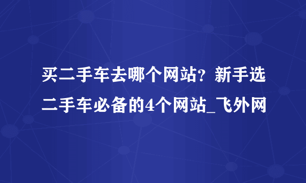 买二手车去哪个网站?新手选二手车必备的4个网站_飞外网
