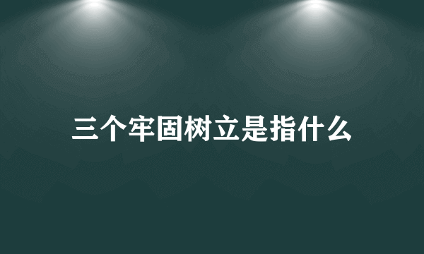 三个牢固树立是指什么