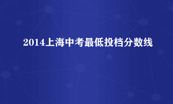 2014上海中考最低投档分数线